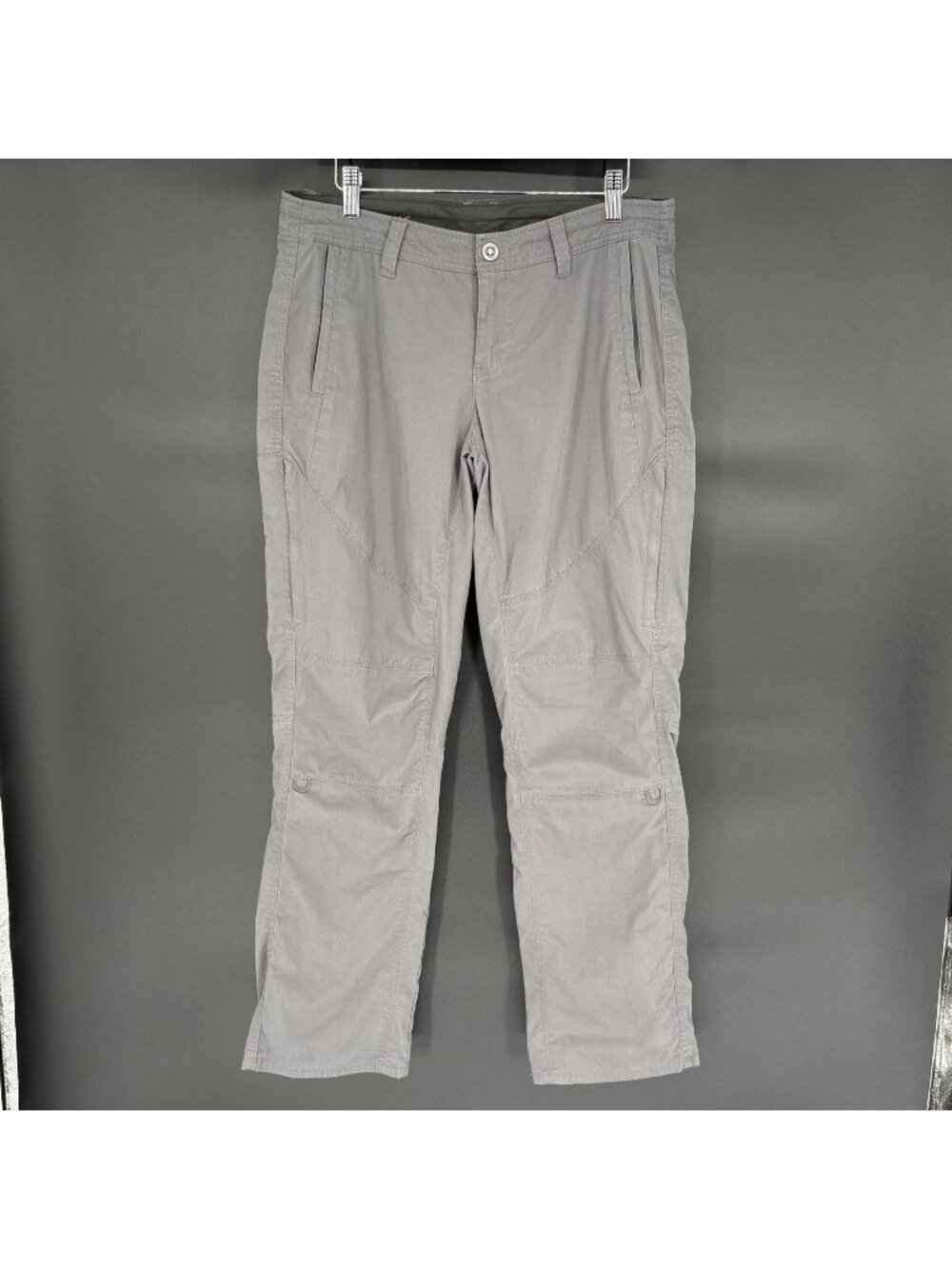 KÜHL Spire Roll-Up Pants Women’s 10 Short Gray Hiking Travel Camping Zip Pockets